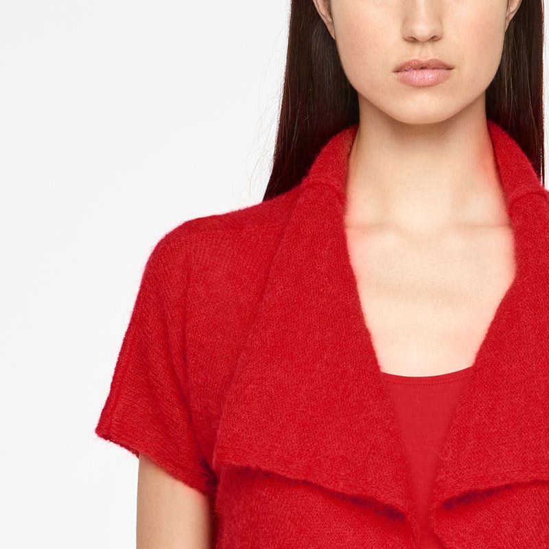 Sarah Pacini KURZER CARDIGAN ULTRA-LEICHTES MOHAIR - KURZÄRMLIG