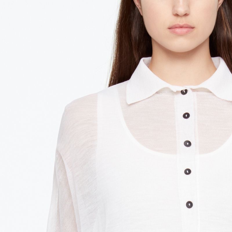 Sarah Pacini CHEMISE - MÉRINO FIN - COL POLO