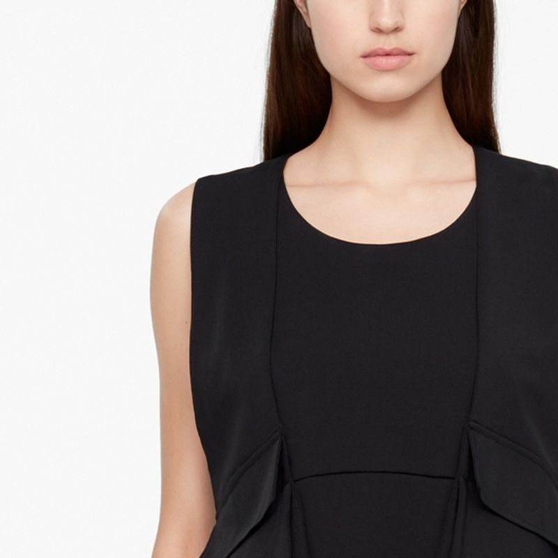 Sarah Pacini GABARDINE JURK - BREDE ZAKKEN
