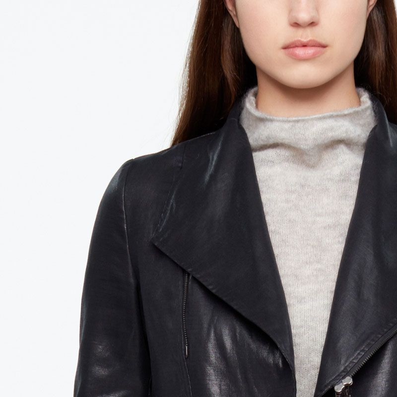 Sarah Pacini SHORT JACKET - LEATHER SHEEN