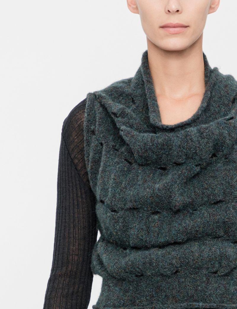 トップス 24AWMUKCYEN asymmetric short cardigan Wool Blend Asymmetric Zip Cardigan | LOVESTITCH