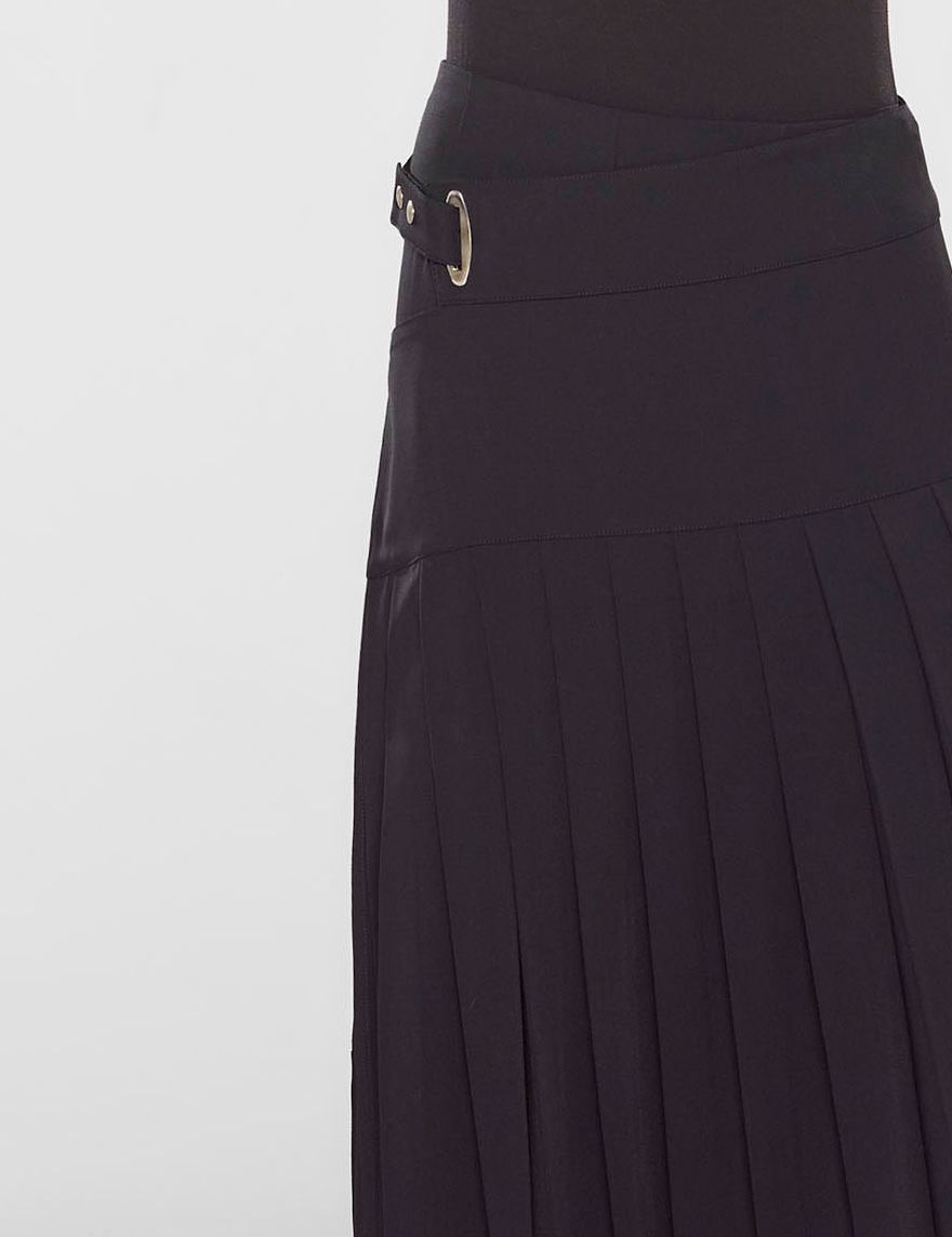 Mini-jupe Droite En Laine Noire Sarah Pacini - Taille 0 (36/38) Avec Passants - Occasion En Très Bon état