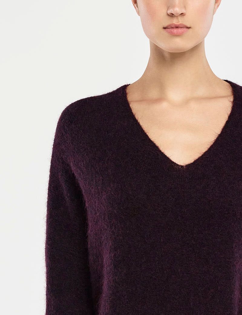 Pull Crop Top Sarah Pacini En Mohair/mérinos Mauve - Taille Unique 38/40 - Occasion Très Bon état