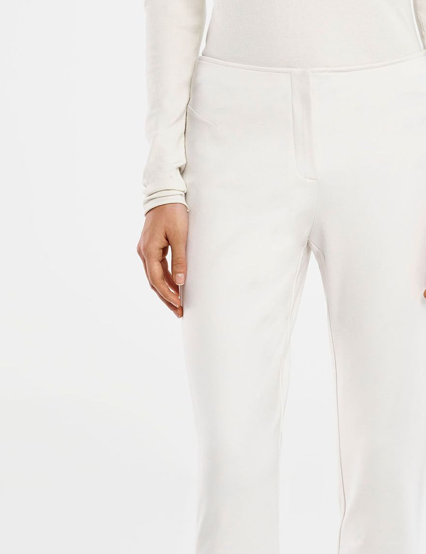 Pantalon slim – fente à boutons pression Sarah Pacini Craie