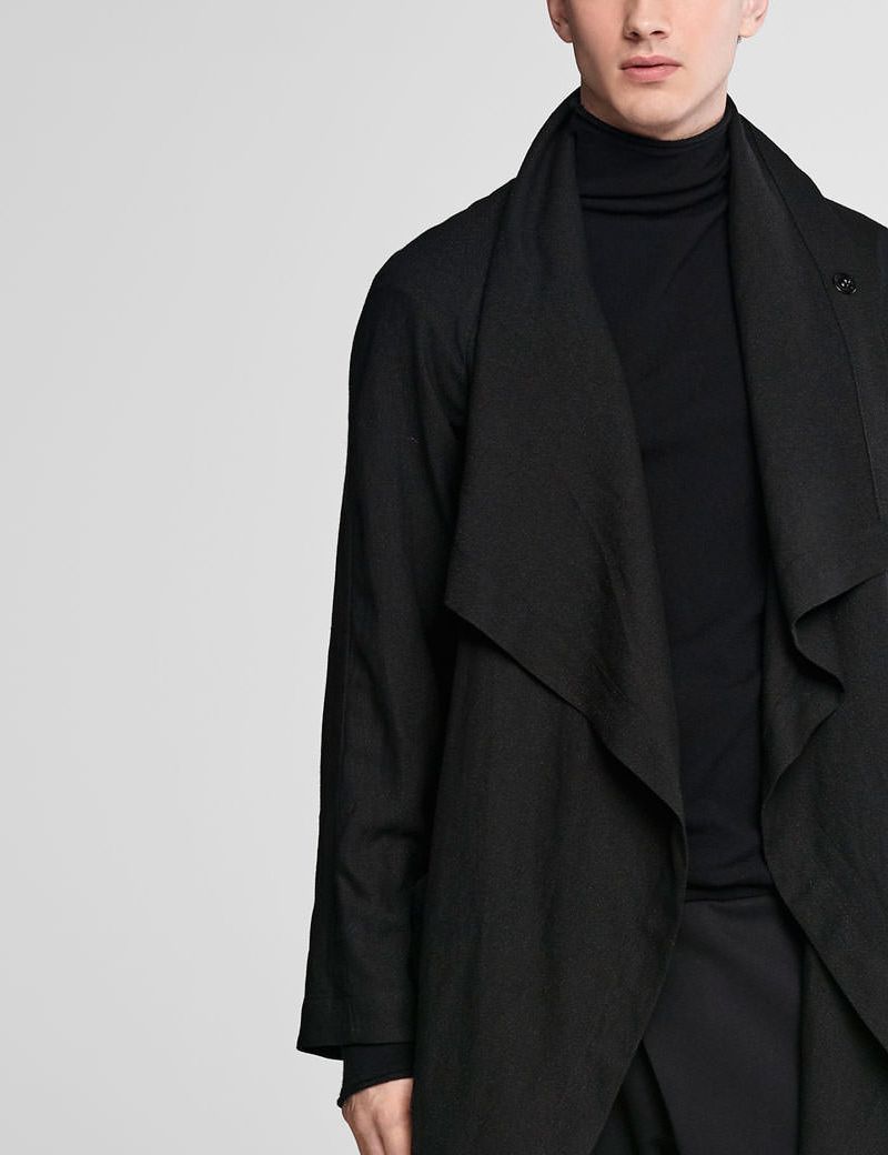 Sarah Pacini MAN マント ロングコート Men's Oversized Wool Coat. Open style with Pockets. Made in Europe.