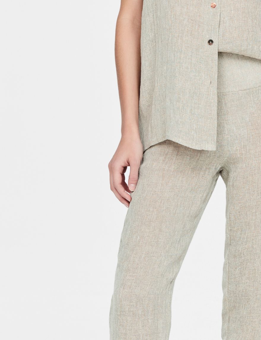 Sand linen linen pants - rustic weave by Sarah Pacini