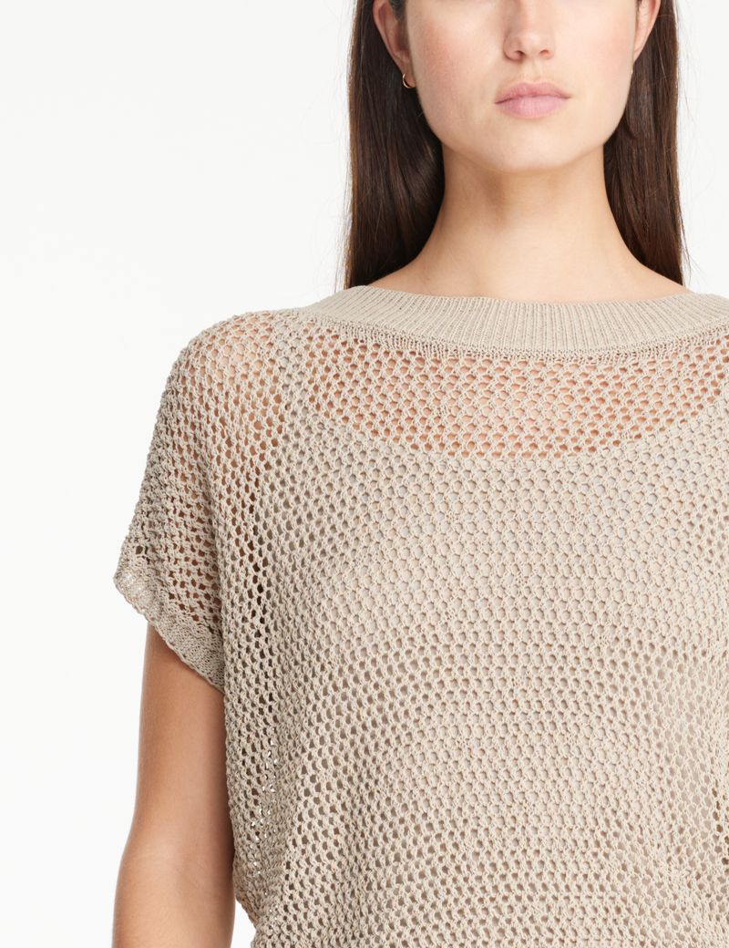 Sand linen mesh sweater - boatneck by Sarah Pacini