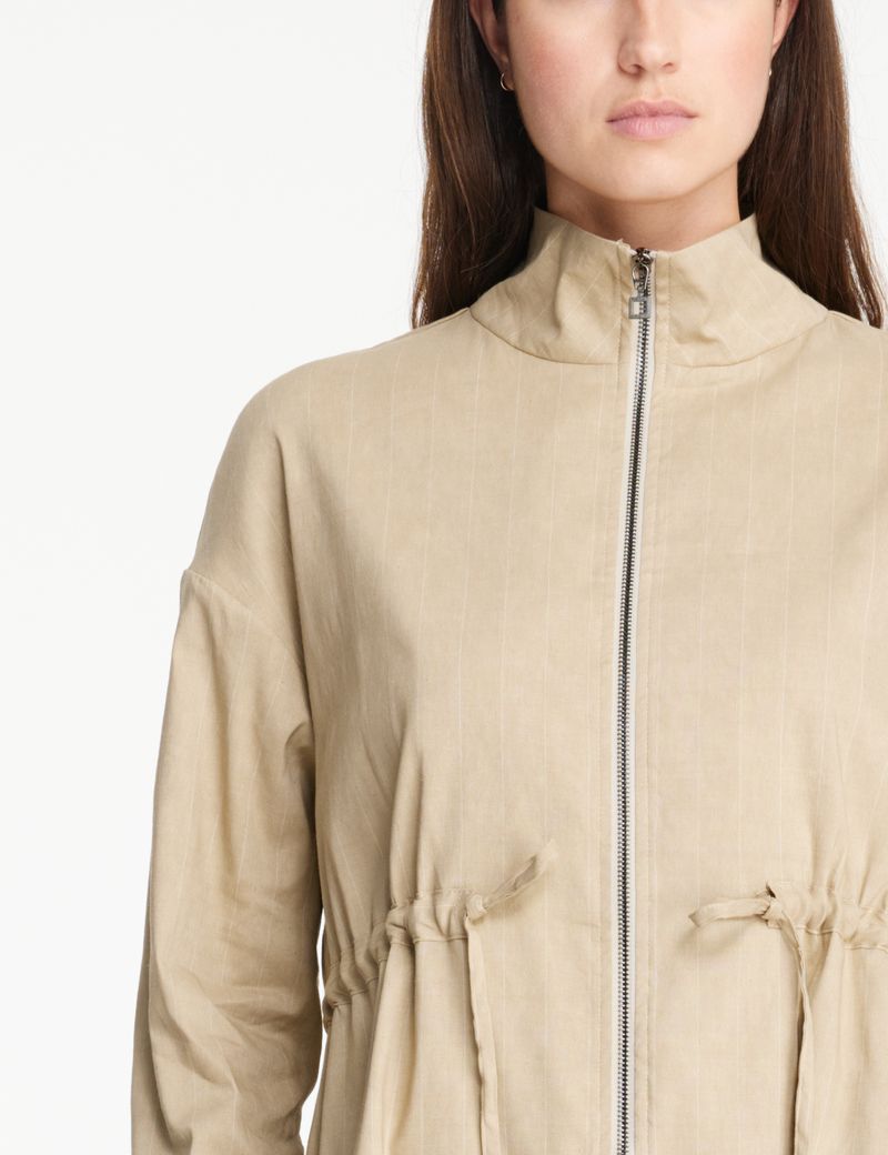 Beige linen linen jacket - drawstring by Sarah Pacini