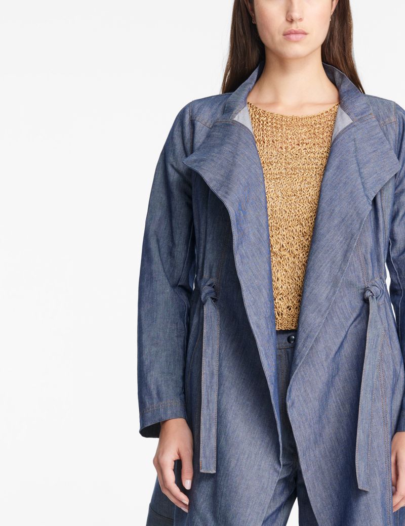 Blue jean jacket - drawstring belt by Sarah Pacini