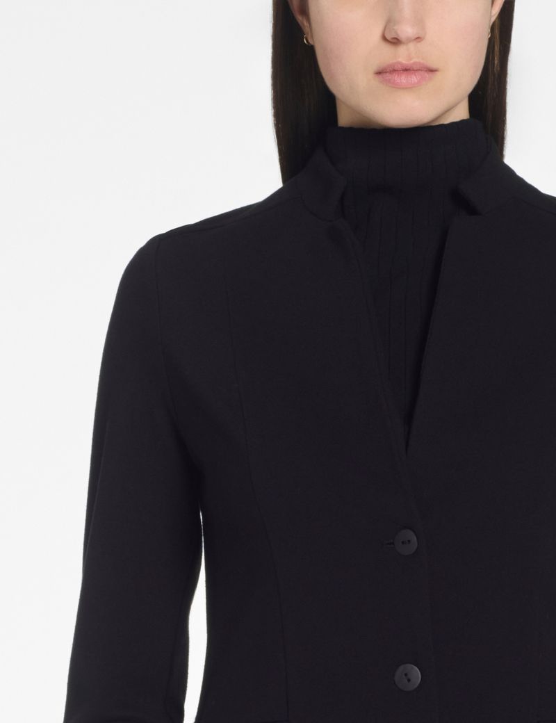 Black viscose jacket brushed jersey by Sarah Pacini