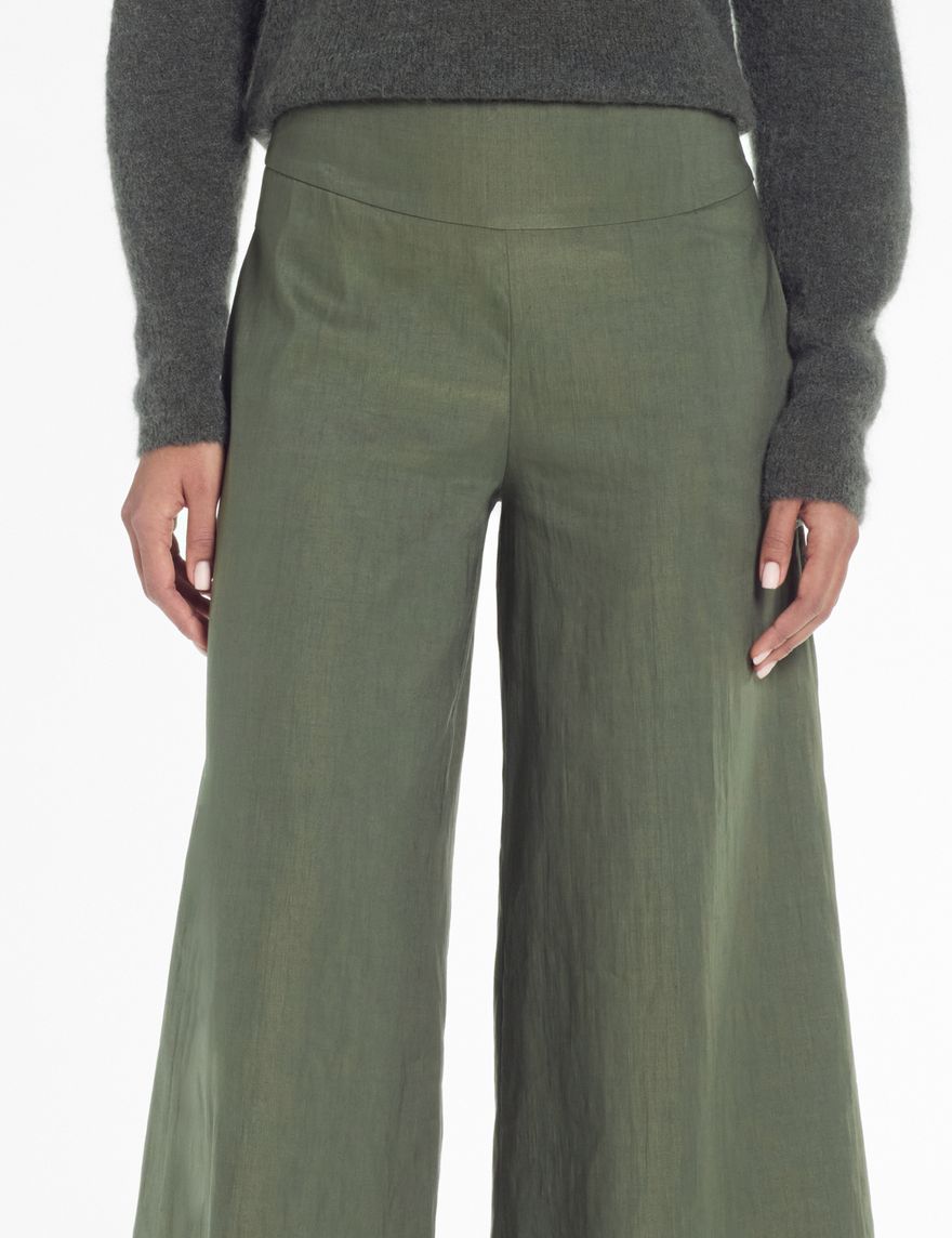 Kaki vanessa pants – stretch linen by Sarah Pacini