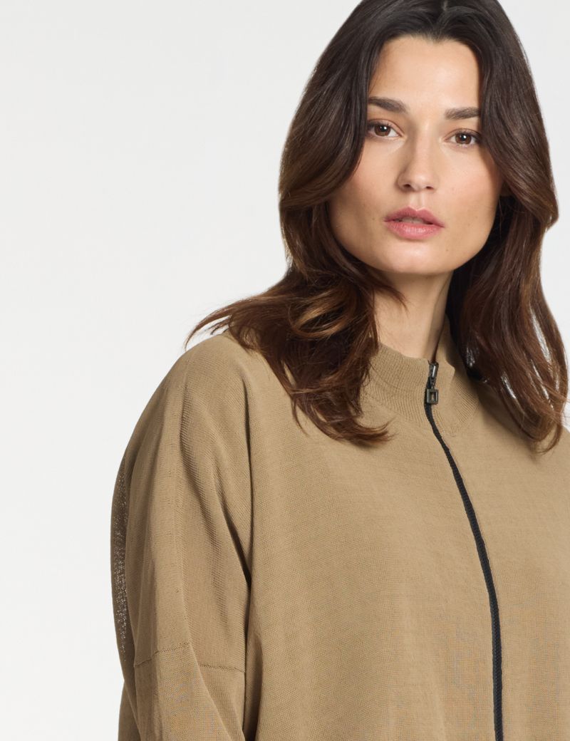 Cardigan zippé – côte fantaisie Sarah Pacini Craft