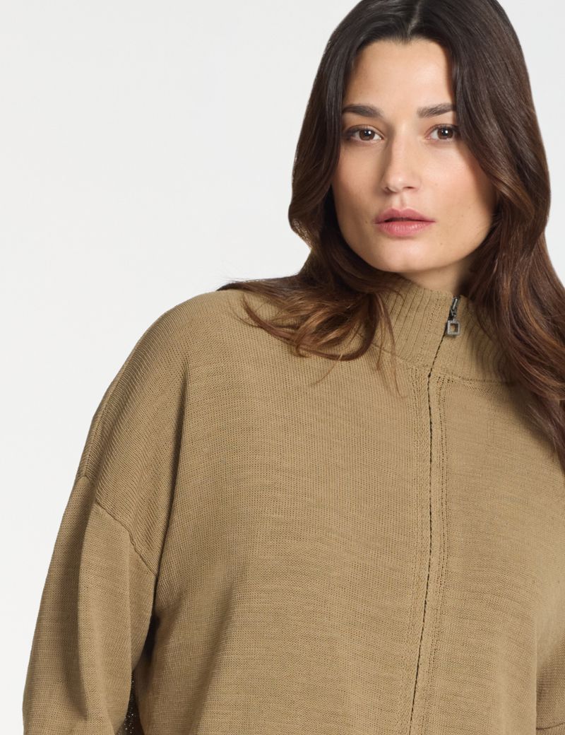 Craft zipped cardigan – high collar by Sarah Pacini