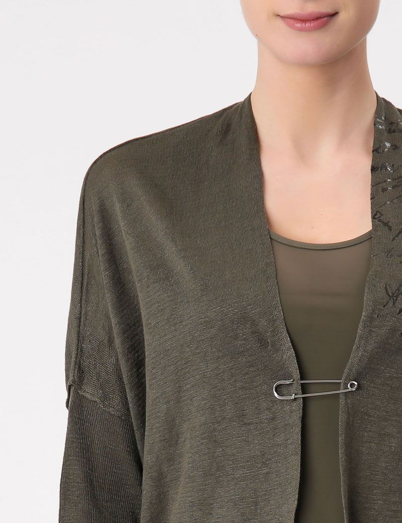 Dark linen linen cardigan by Sarah Pacini