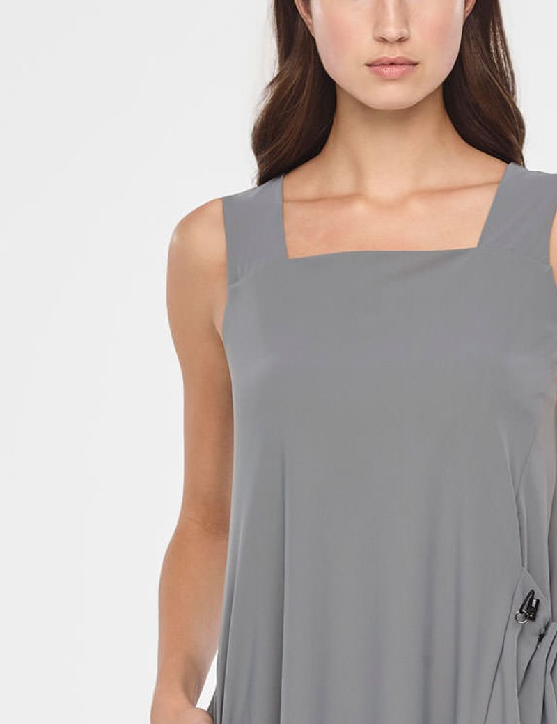 Grey summer dress - square neckline by Sarah Pacini