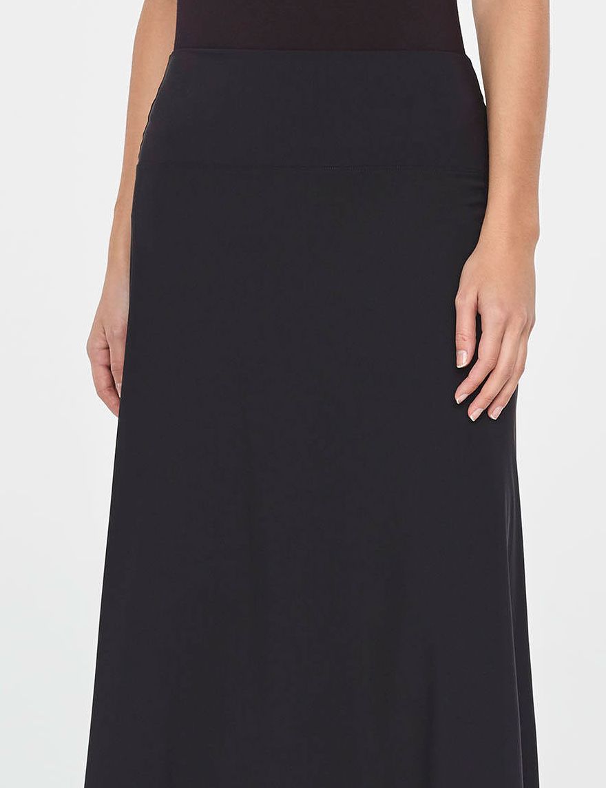 Black polyamide a-line skirt by Sarah Pacini