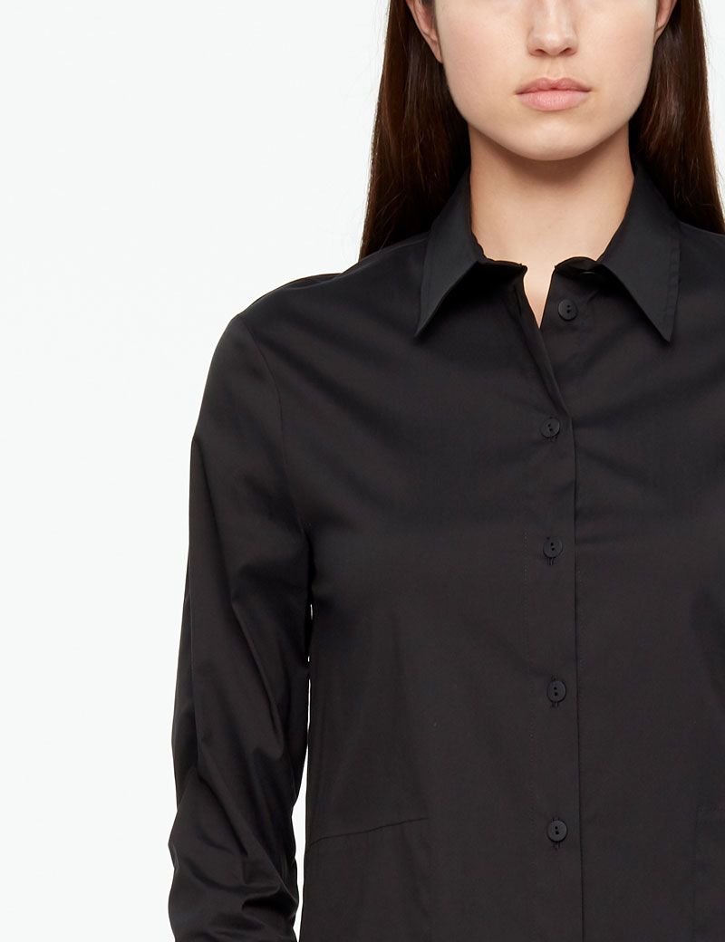 black shirt with slits on the side