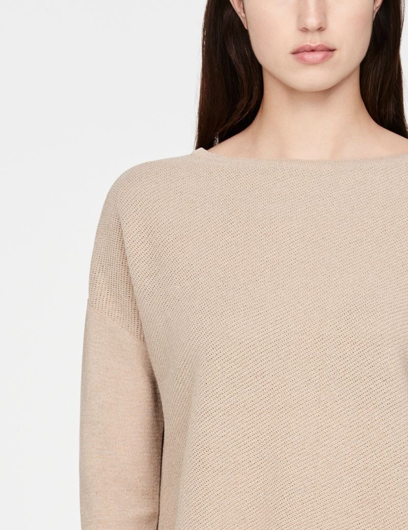 Pull Court Sarah Pacini Blanc - Taille S/36 - 100% Coton Manches Longues - Occasion Très Bon État