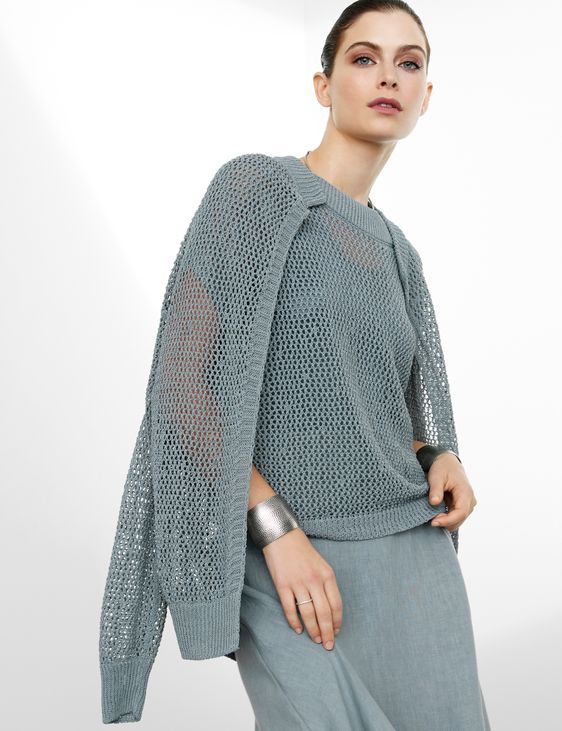 Sarah Pacini Long cardigan - mesh knit