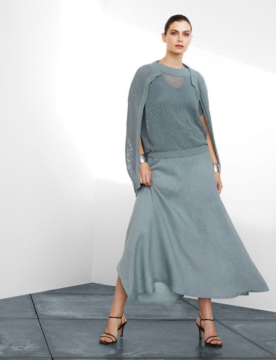 Sarah Pacini Linen flare skirt