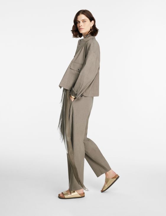 Sarah Pacini Pantalon taille haute - lin stretch