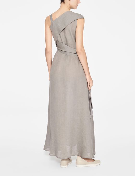 Sarah Pacini LINEN LONG DRESS, SLEEVELESS