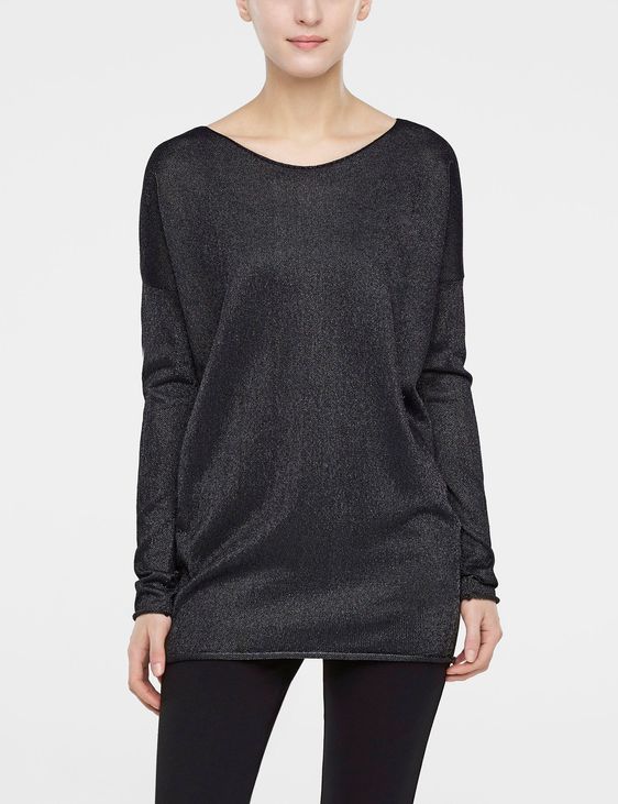 Sarah Pacini Long sweater with boat neckline