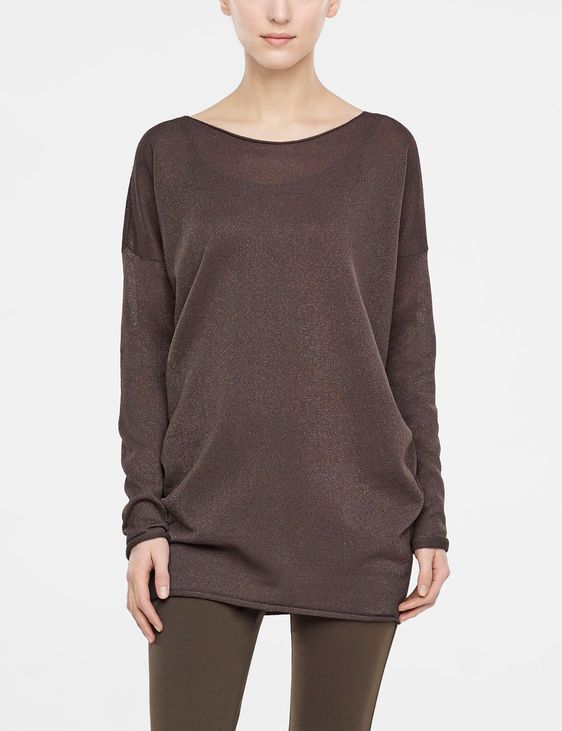Sarah Pacini Long sweater with boat neckline