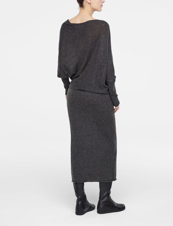 Sarah Pacini Long dress with asymmetric sleeves