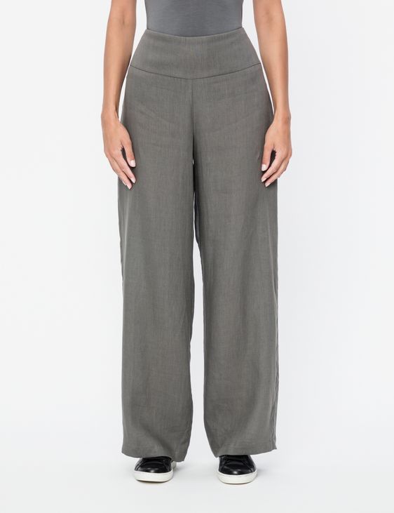 Sarah Pacini WIDE-LEG LINEN PANTS