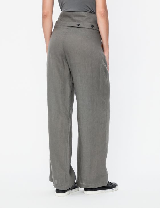 Sarah Pacini WIDE-LEG LINEN PANTS