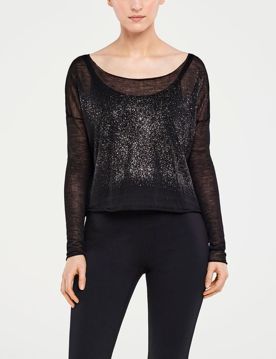 Sarah Pacini TRANSLUCENT SWEATER - SILVER DETAIL