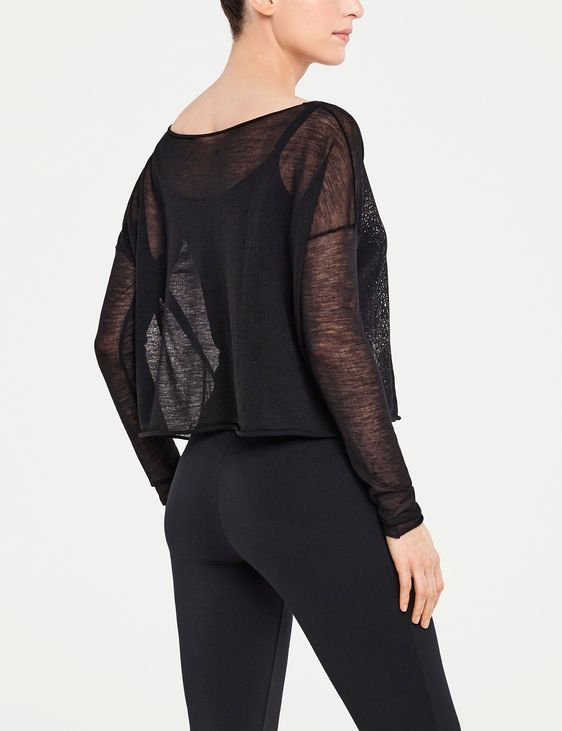 Sarah Pacini TRANSLUCENT SWEATER - SILVER DETAIL