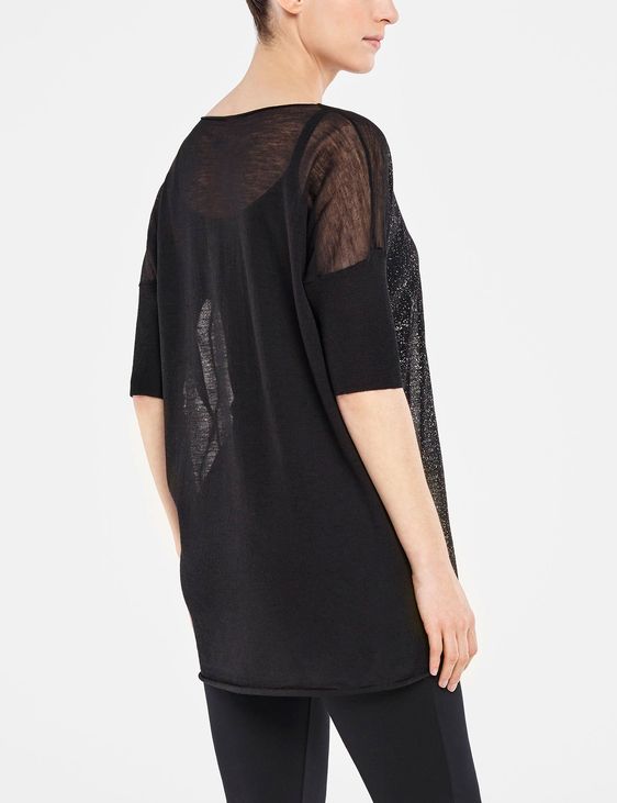 Sarah Pacini TRANSLUCENT SWEATER - SILVER DETAIL