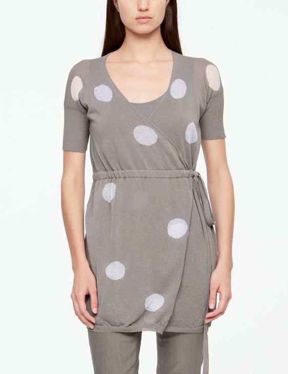 Sarah Pacini PULL LONG EN COTON - MOTIF À POIS