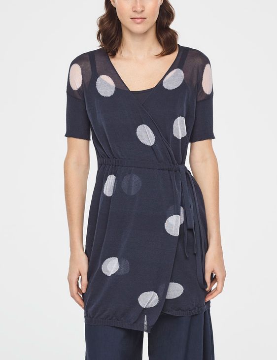 Sarah Pacini PULL LONG EN COTON - MOTIF À POIS
