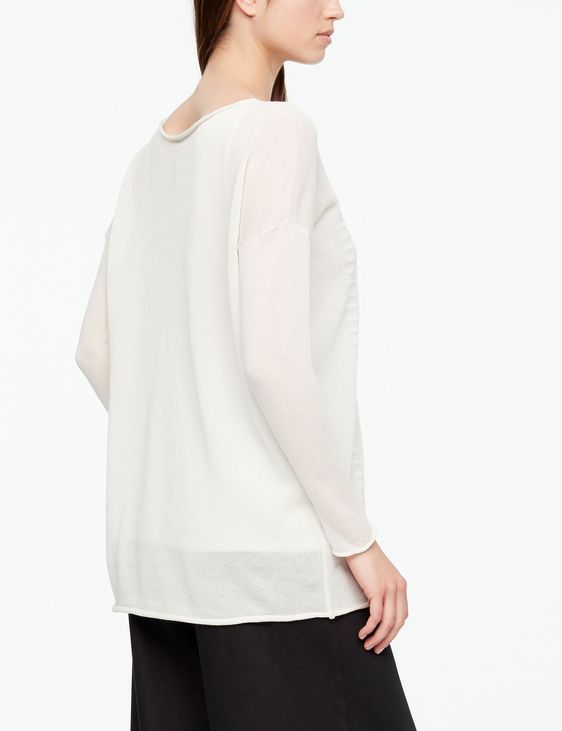 Sarah Pacini COTTON SWEATER LANG - GESTREIFT