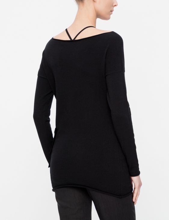 Sarah Pacini SWEATER MIT AUFGESETZTER DUO-TASCHE
