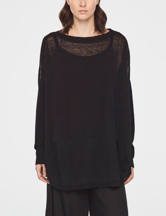 Sarah Pacini PULL LONG EN LIN - GRANDE POCHE