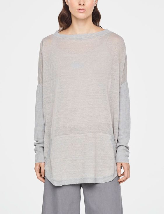 Sarah Pacini PULL LONG EN LIN - GRANDE POCHE