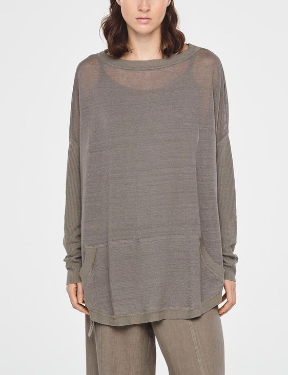 Sarah Pacini PULL LONG EN LIN - GRANDE POCHE