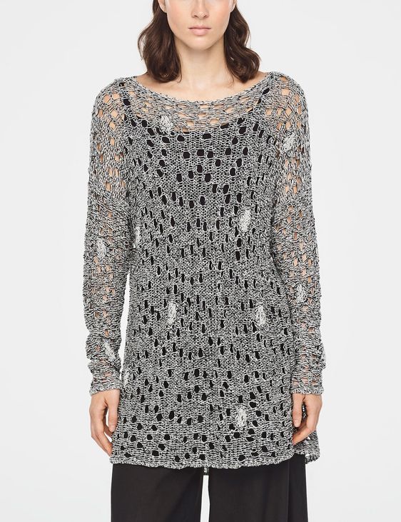 Sarah Pacini ZWEIFARBIGER LOCH-SWEATER BAUMWOLLE