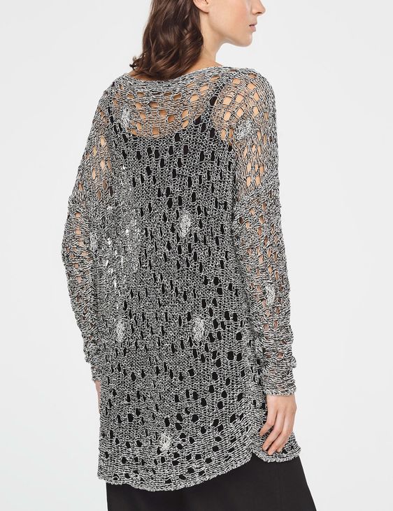 Sarah Pacini ZWEIFARBIGER LOCH-SWEATER BAUMWOLLE