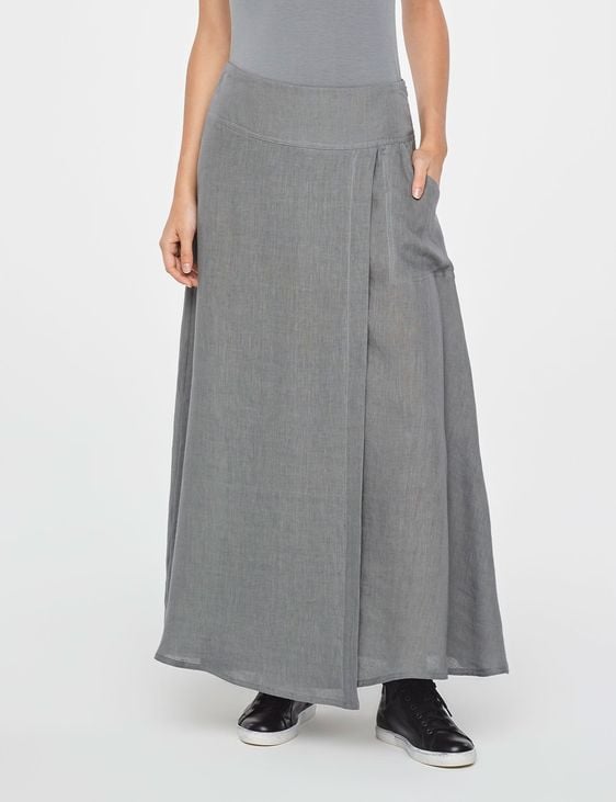 Sarah Pacini MAXI LINEN WRAP SKIRT