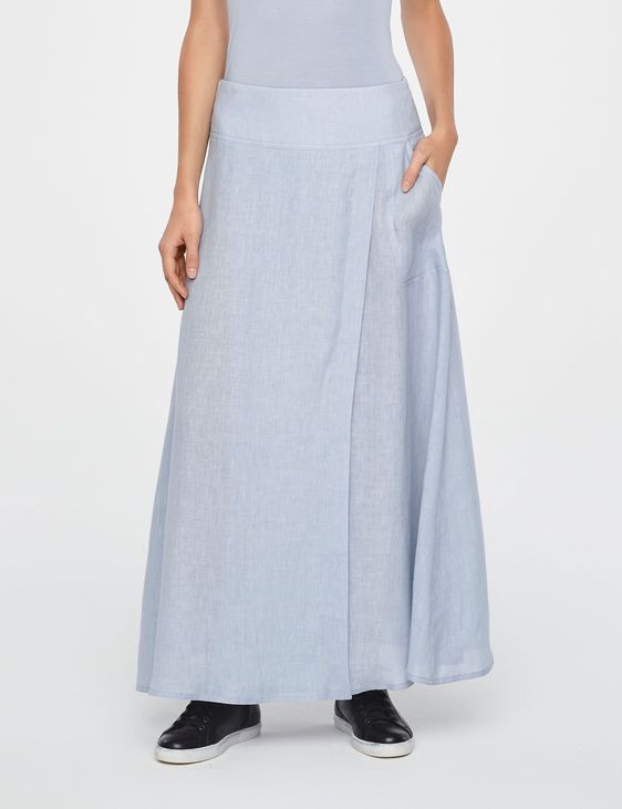 Sarah Pacini MAXI LINEN WRAP SKIRT
