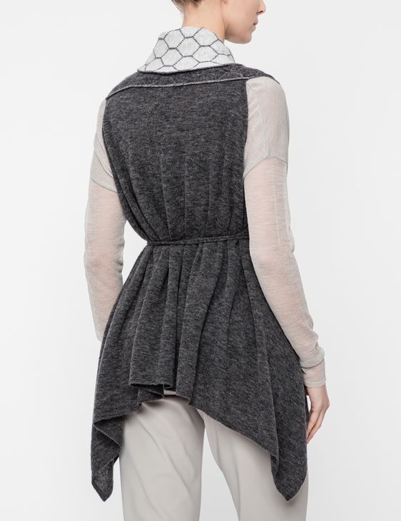 Sarah Pacini Strickjacke mit Wabenmuster - ärmellos