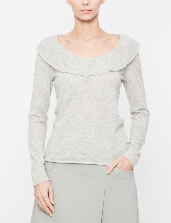 Sarah Pacini Sweater - flounce neckline