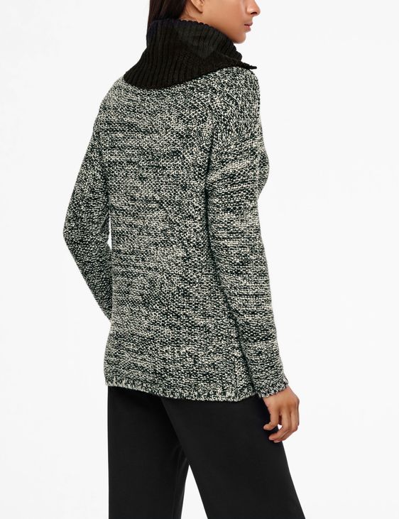 Sarah Pacini MERINO-ALPAKA-SWEATER - GEKNÖPFTER KRAGEN