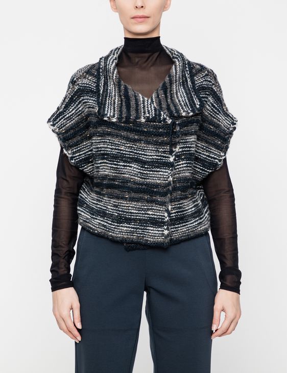 Sarah Pacini Cardigan en laine - motif ligné