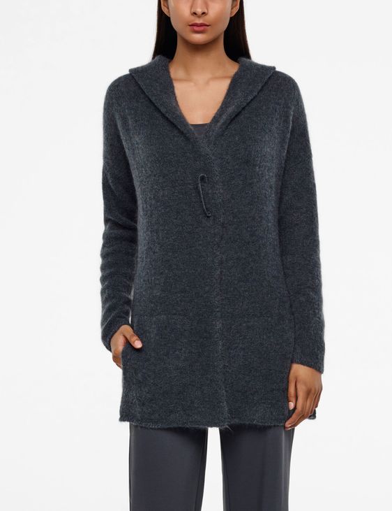 Sarah Pacini CARDIGAN LONG À CAPUCHE - MOHAIR